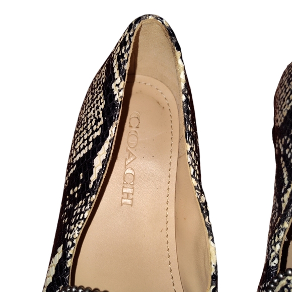 Coach Harper Snake Print Studded Loafers size 8 - Picture 7 of 16